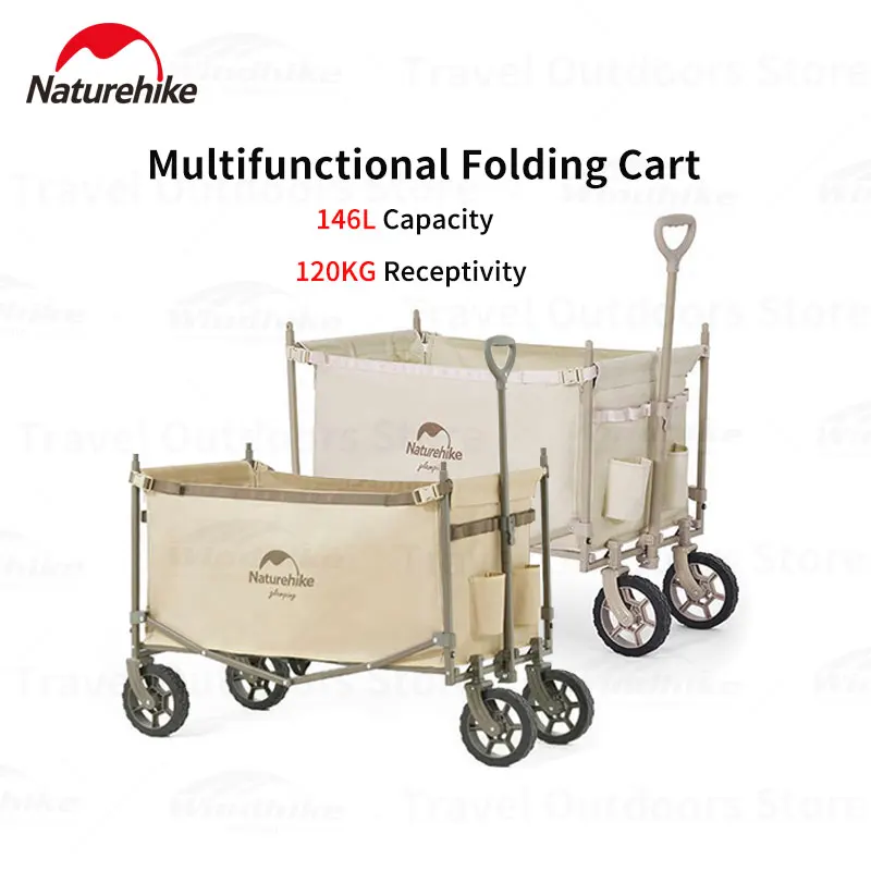 

Naturehike 120Kg Weight Bearing Portable Camp Trolley 146L Outdoor Multifunctional Folding Trolley 600D Oxford Equipment Handcar