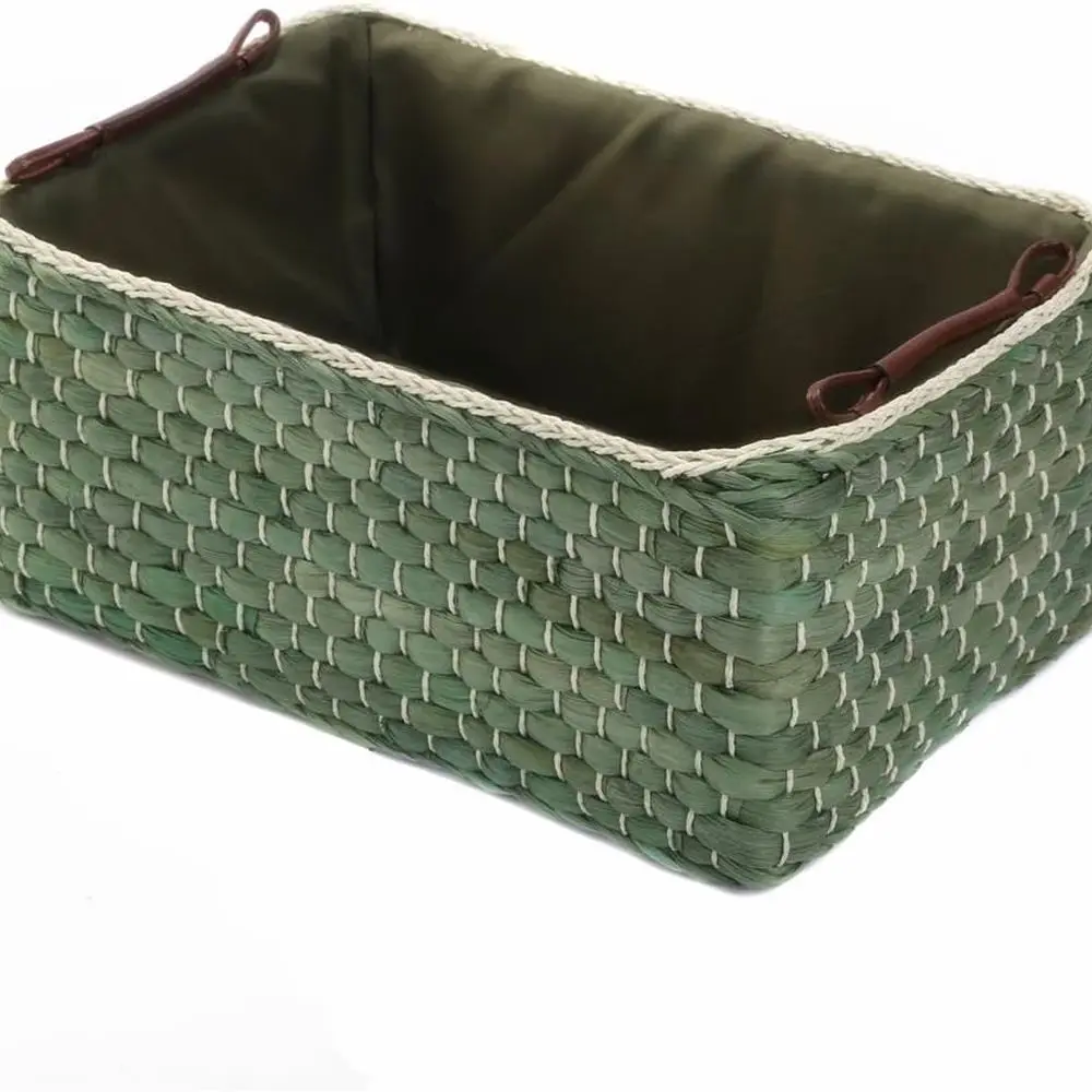 

Green Large Woven Maize Baskets for Drawer Storage