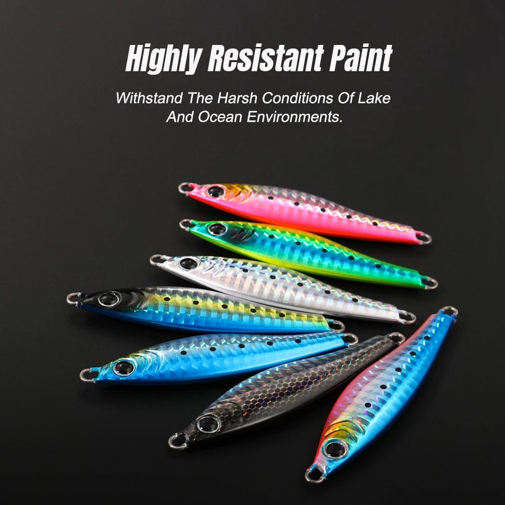 JIGGING PRO 20g 30g 40g 60g JUGULO Wide Casting Jig Slow Fall Shore Jigging Lure UV Coating Metal Jig Fishing Lure