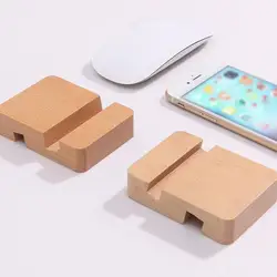 Universal Creative Cell Phone Double Slot Wood Bracket Phone Holder For Phone Desktop Stand For Ipad For Mobile Phone Holder