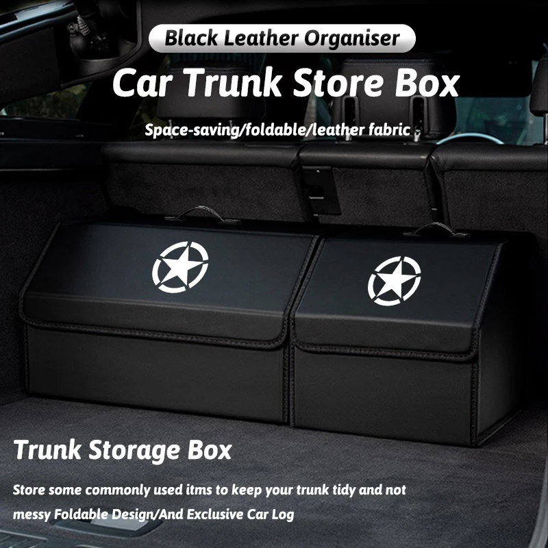 

Car Trunk Organizer Box Leather Foldable Storag Bag Tool For Jeep Grand Cherokee Wrangler JK Gladiator Compass Renegade