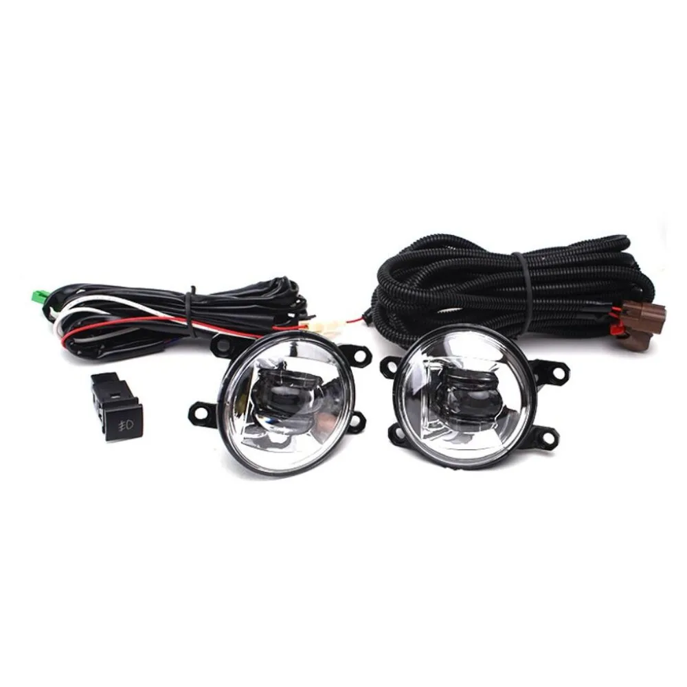 July King Car 10W LED Fog Lamp Assembly Kit Case for Toyota Sienna 2021 2022, 6000K LED Fog Lamp + Harness + Switch