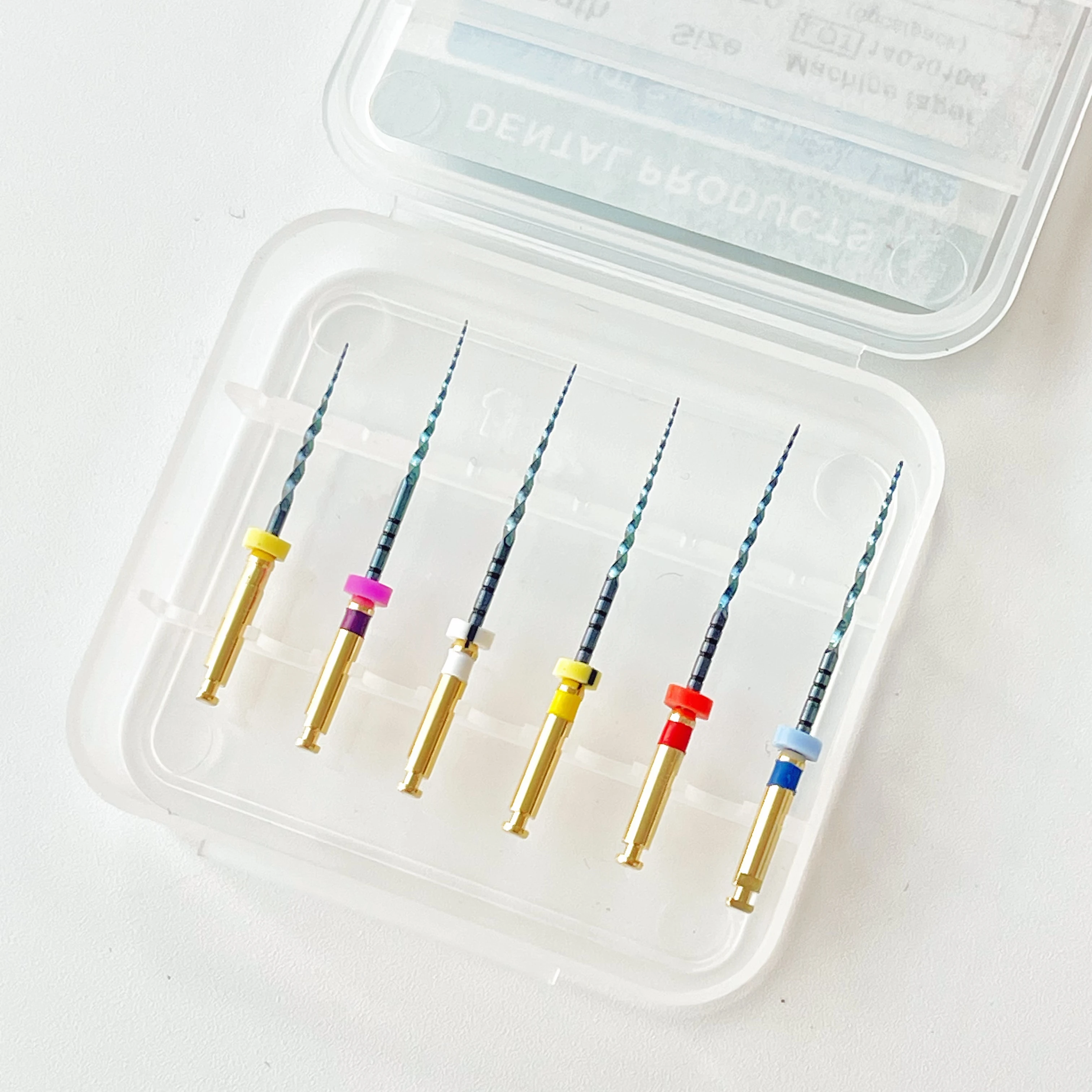 6pcs/box Dental Sx-F3 Blue Niti Rotary Files, Anti-Fatigue Constant Needle Engine, 19/21mm Flexible Shaft Micro Drills