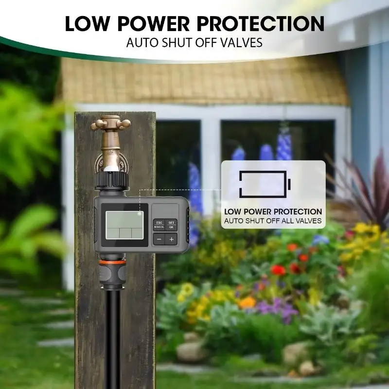 Automatic Water Timer Intelligent Irrigation Watering System Sprinkler Timer Garden Programmer Equipment IPX7 LCD Display