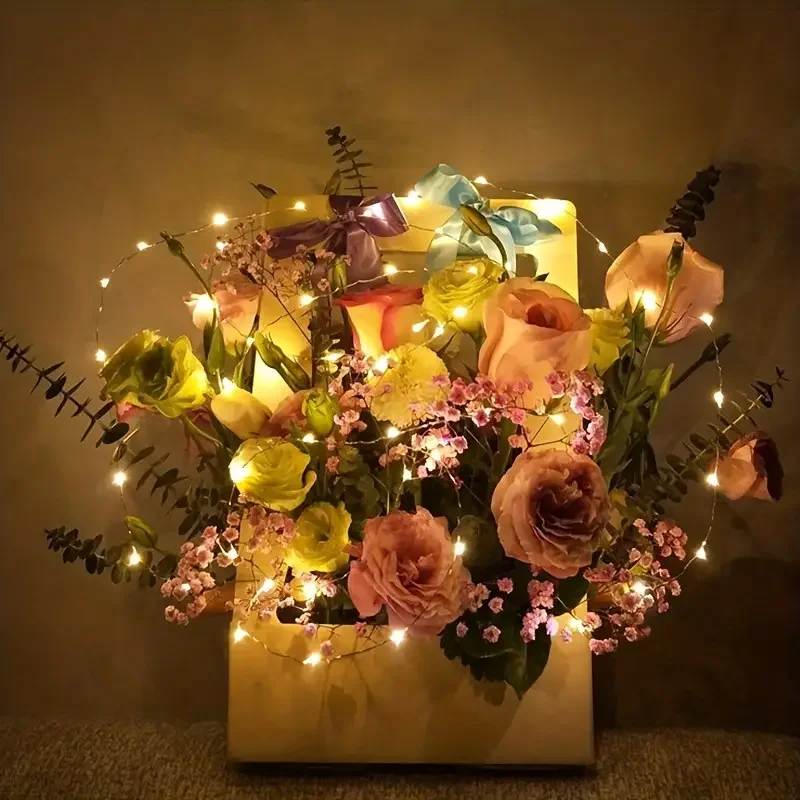 10 قطعة أضواء سلسلة LED جو صغير ملون يعمل بالبطارية الجنية لعيد الميلاد في الهواء الطلق غرفة مهرجان ديكور #3