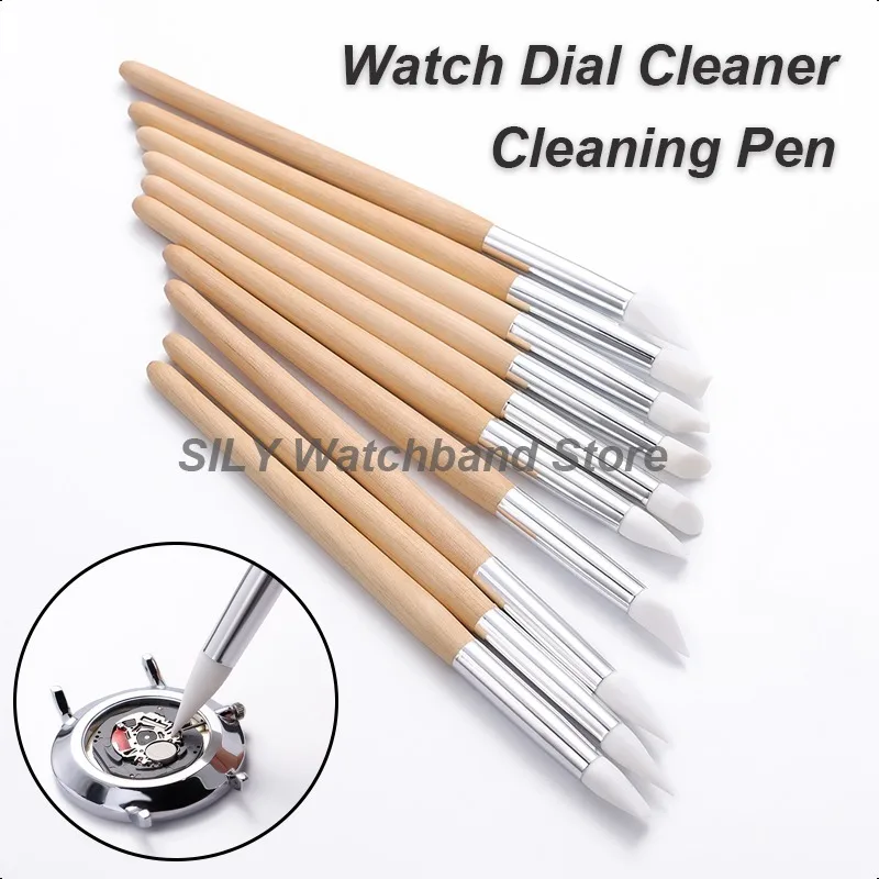 Watch Dial Cleaner Cleaning Pen Wooden Rod 5PCS Dirt Remover Kits Rubber Tips for Cleaning Watch Hands Movement L4529 Watchmaker