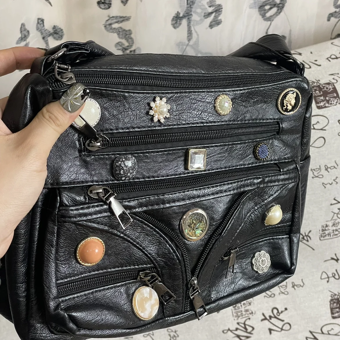 Y 2K Vrouwen Meisje Tassen Vintage Schoudertassen Bakken Harajuku Punk Borduurwerk Lederen Messenger Tas Hoge Capaciteit Handtassen