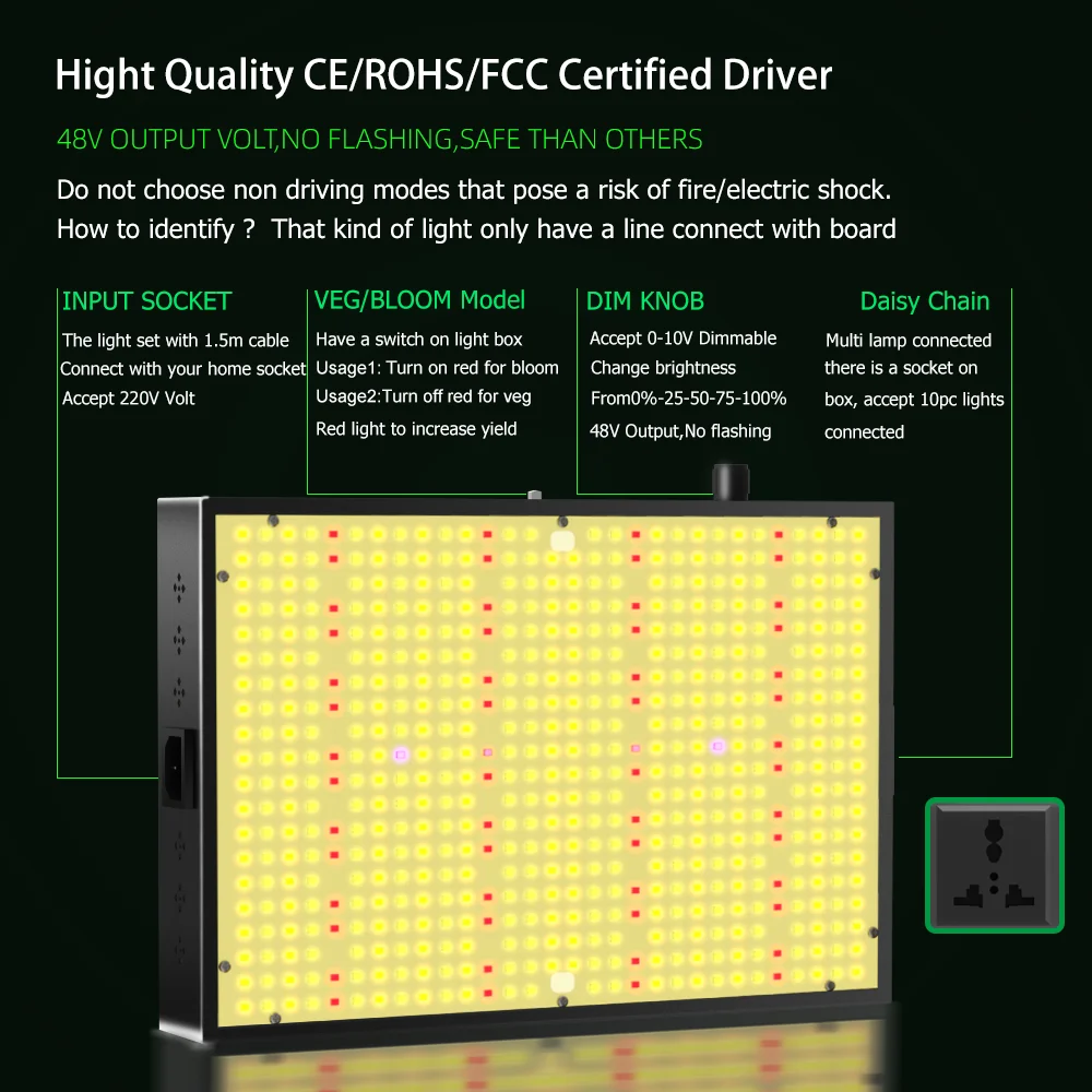 Remote control 200W 300W LED Grow Light with Full Spectrum LED Plants Lamp for Indoor Greenhouse Grow Box