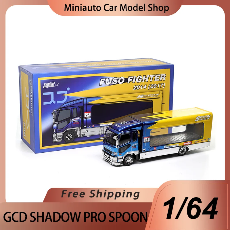 

Discoun GCD 1:64 Miniature Shadow Pro Mitsubishi Fuso Spoon Alloy Raised Car Toy Transporter Truck Model Diecast IN STOCK