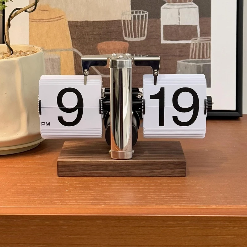 

Nordic Living Room Decoration Desk Clock Creativity Turn The Page Watch Nightstand Alarm Clock Desktop Gadgets Restaurant Clock