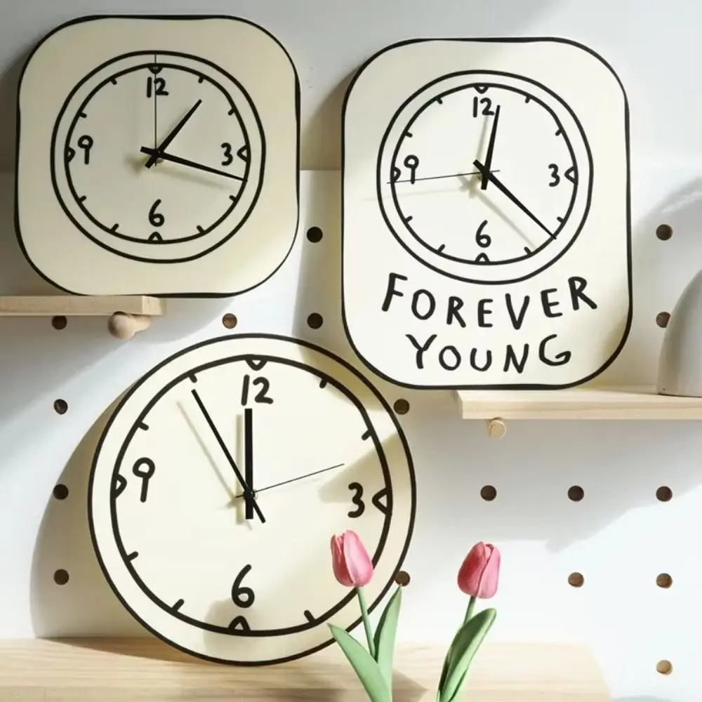 

Acrylic Wall Clock Living Room Silent Clocks Desktop Creative Cream Style Modern Simple Cartoon Home Decoration Ornaments