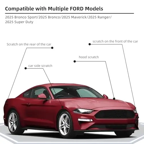 Ruby Red Metallic Tinted Clearcoat(RR) Car Paint Touch Up Pen for Ford,Automotive Scratch Remover for Nicks&Chips Repair