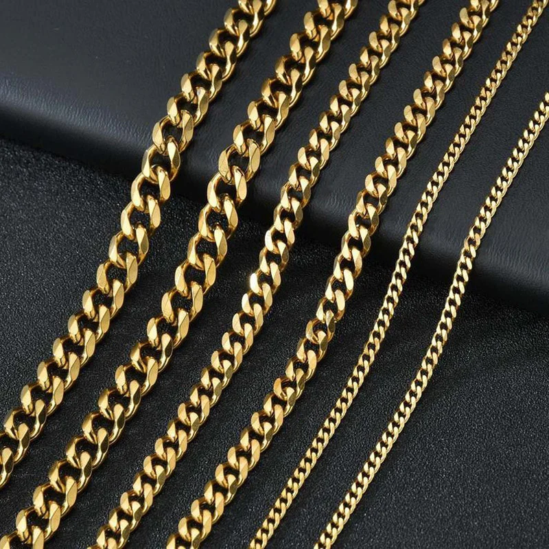 HIYEE NK Cuban Chain for Women Men Necklace Jewelry Gift Classic Style 50 Length For High Polished Non Fade Wholesale Fashion