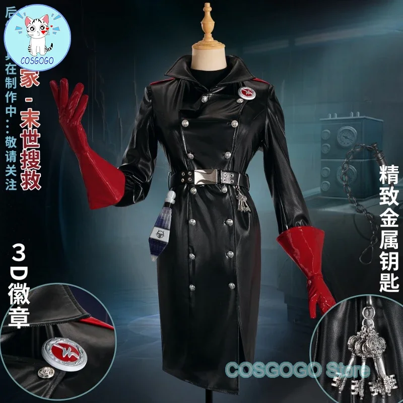 COSGOGO Identity V Call Of The Abyss Emil Cosplay CostumeCOA Patient Cos Game Halloween Gorgeous Leather Jacket Black