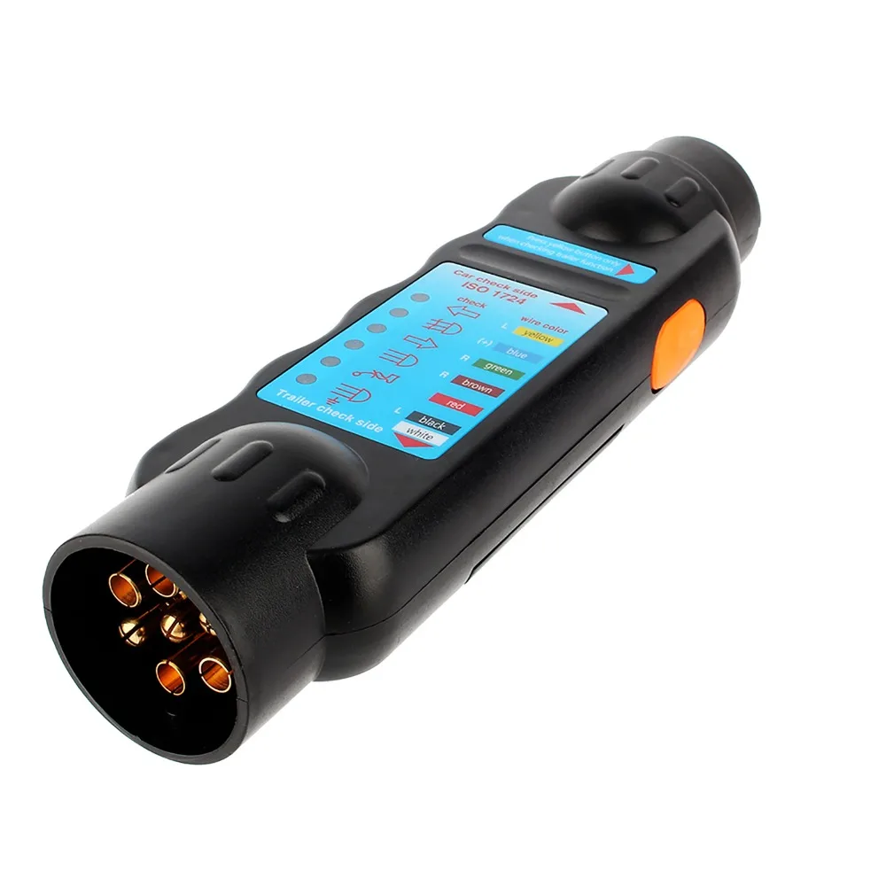 Durable ABS Trailer Tester Tool 12V Plug and Play Trailer Light Tester 7 Pin Trailer Diagnostic Tool Auto Shop