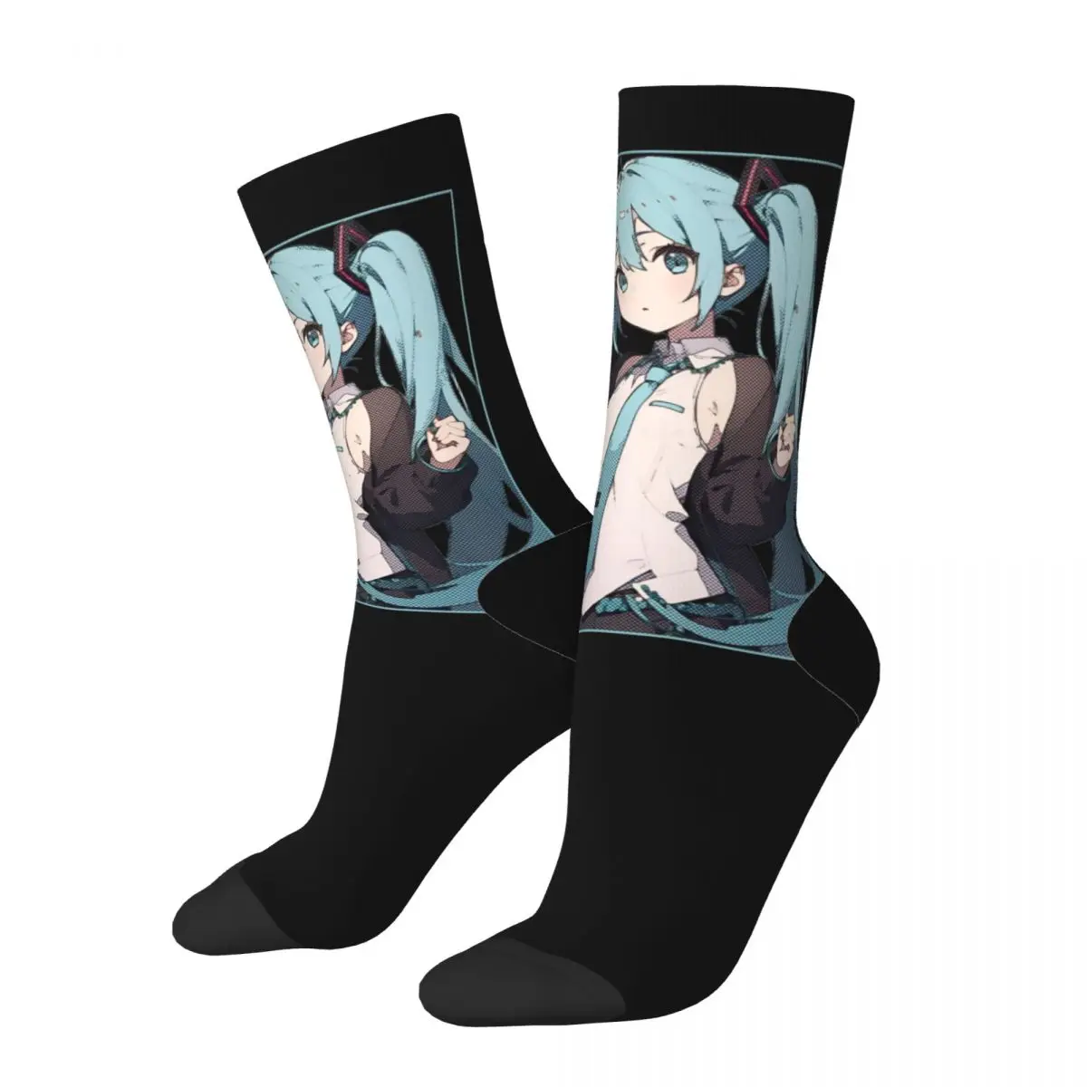 Happy Funny Male Men Socks Casual Hatsune Miku Future Melody Sock Polyester High Quality Women Socks Spring Summer Autumn Winter