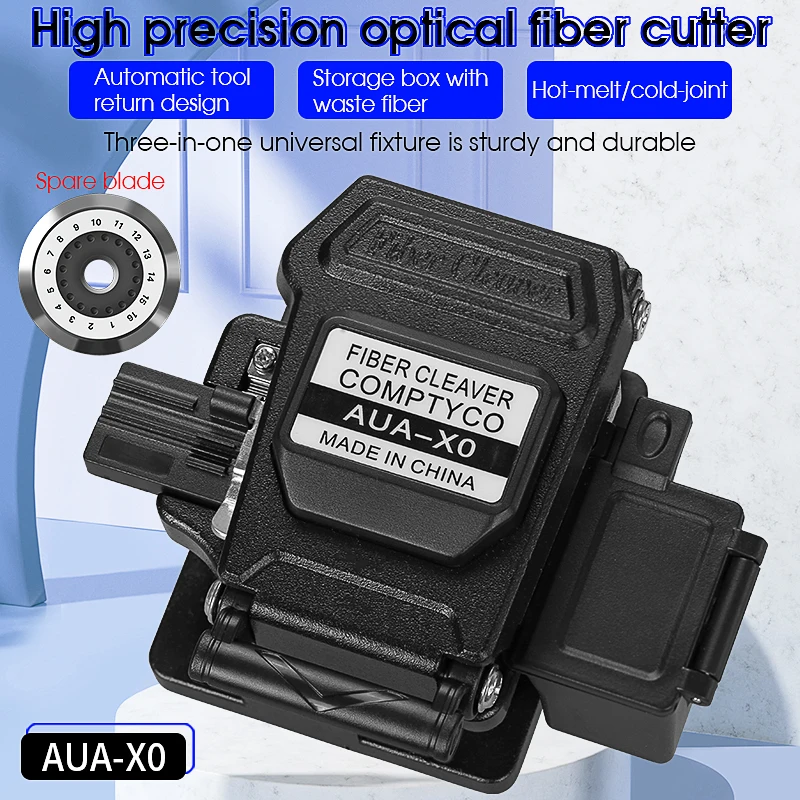 Fiber Cleaver Cutter With Waste Fiber Box Fiber Fusion Splicer Hot Melt Cutter Cold Splicing Tool Cutter AUA-X0