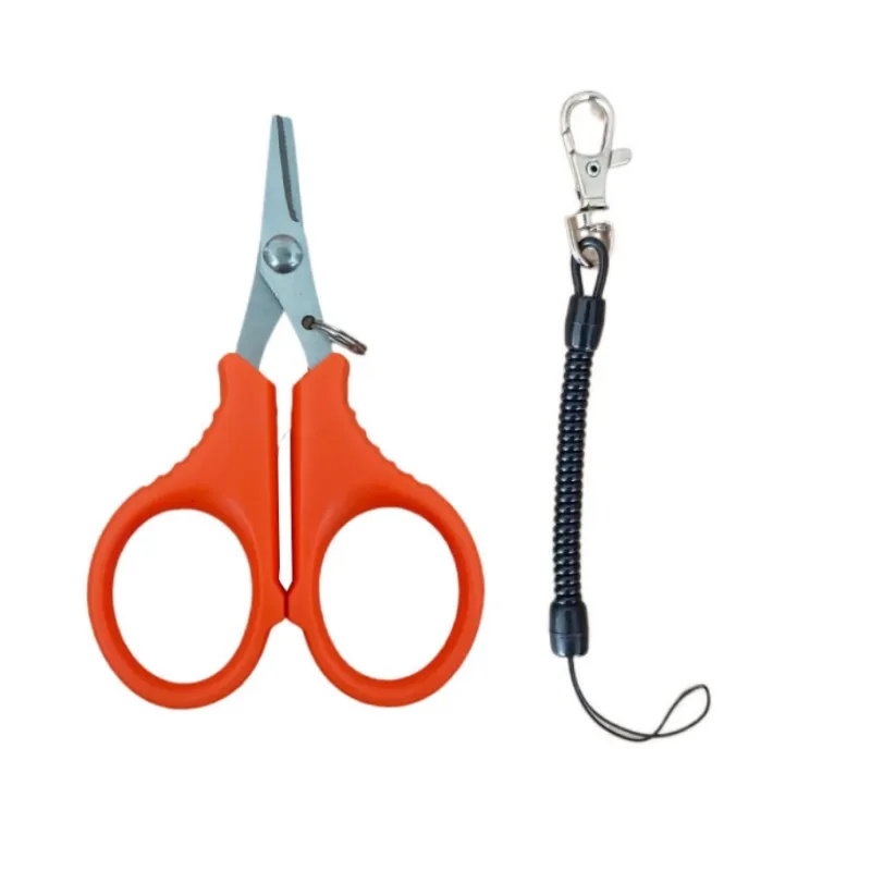 ALASICKA 1PCS Stainless Steel Fishing Scissor Portable Scissor Plier Cut PE Line Braid Line Cutter Plies Carp Fishing Tools