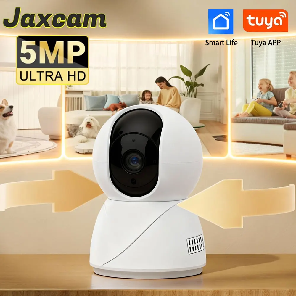 

Tuya Smart 5MP 2K Mini WiFi IP Camera Indoor Wireless Surveillance Auto Tracking Of Human Home Security CCTV Baby Pet Monitor