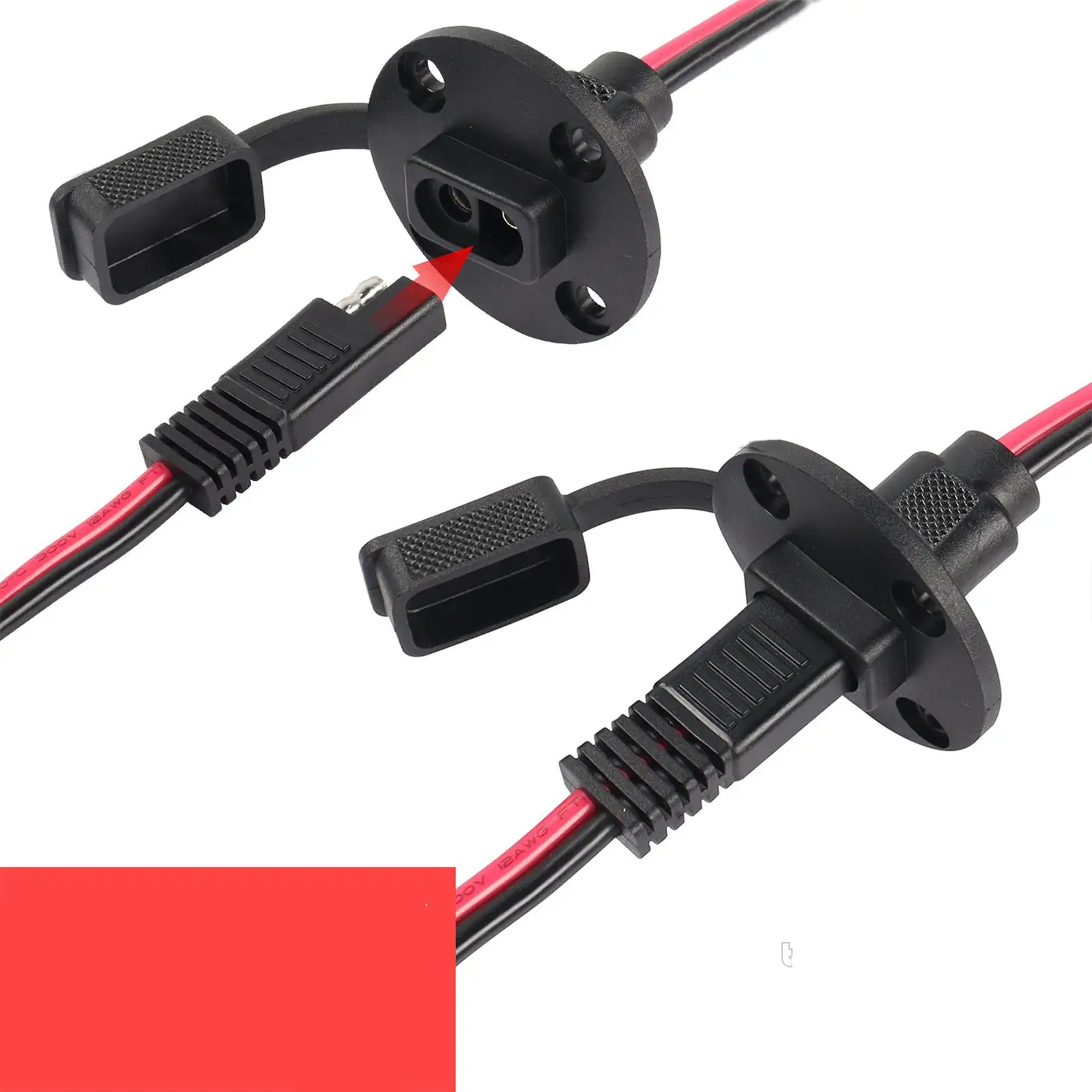 SAE Socket Durable Copper Wire Harness 12AWG for Outdoor Solar Panel Lawn Mower Vehicle Tools