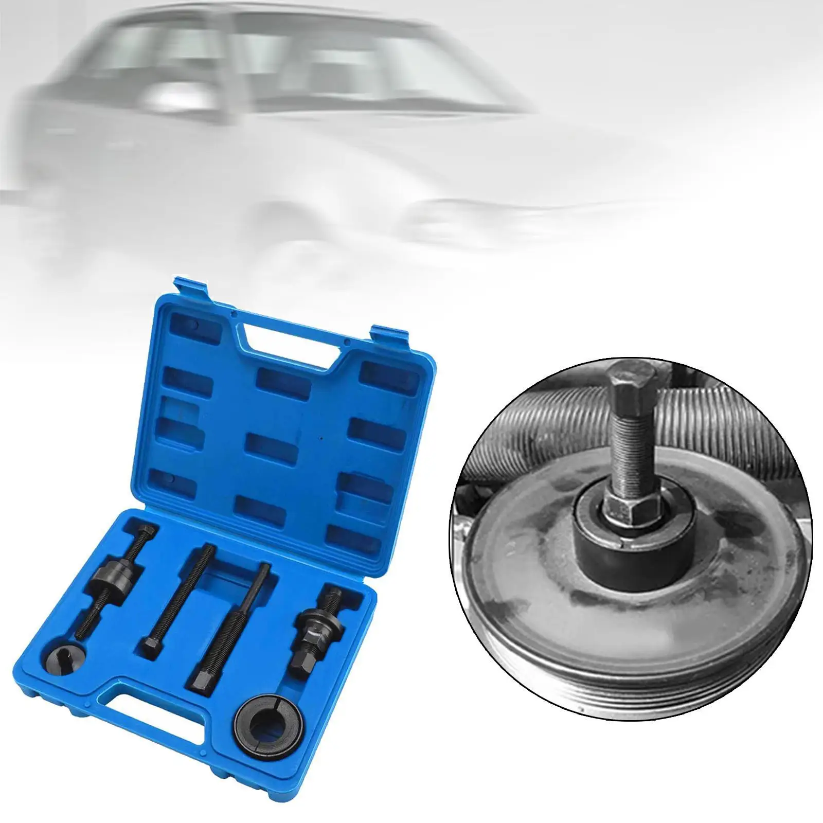 

Power Steering Pump Pulley Removal Steering Pulley Puller Installer Kit Heavy Duty Maintenance Tools Replacement