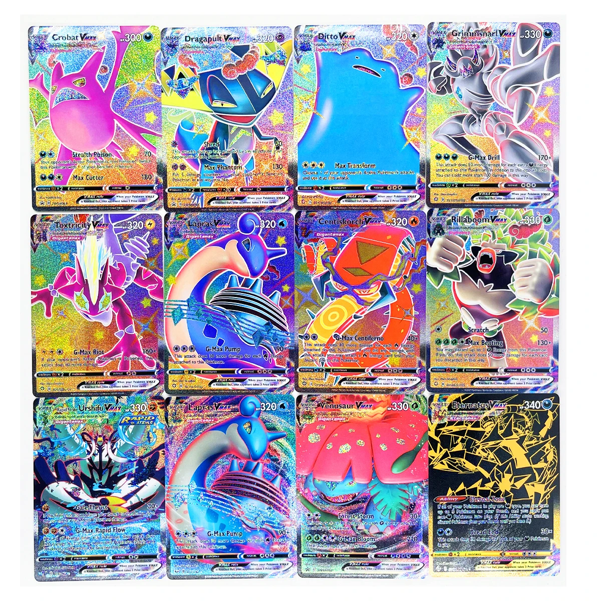 55Pcs/set Pokemon Diy Charizard Vmax Self-Control Ptcg Collect Signature Trading Flash Card Anime Cartoon Gift Color Flash