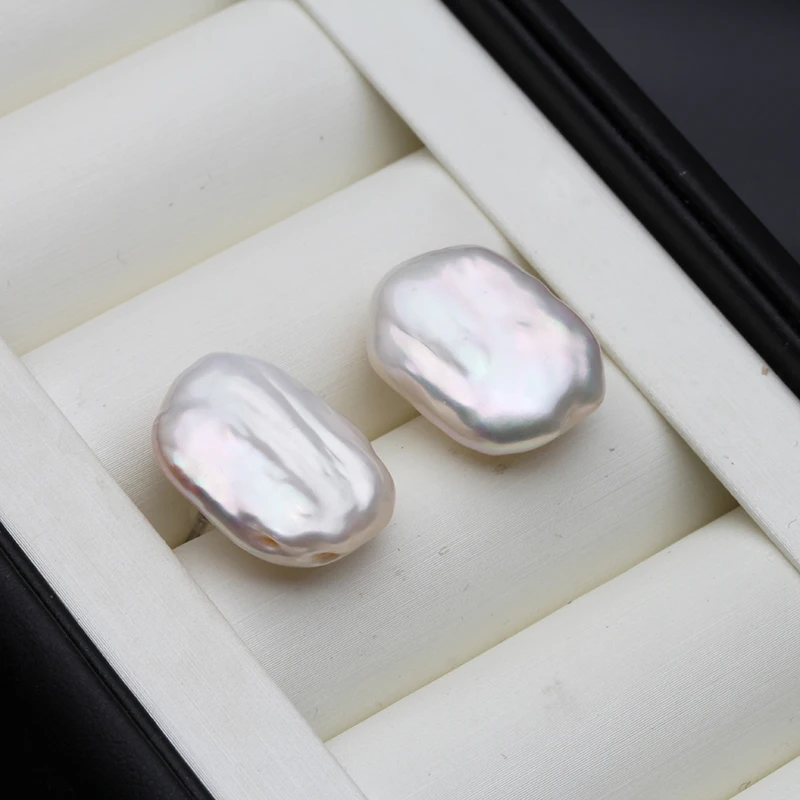 

Real Flat Baroque Pearl Earrings Jewelry Woman,Bridal 925 Silver Stud Earrings With Pearls Wife Mother Gift White Purple