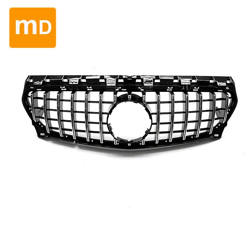 Glossy Black Radiator Grilles For 2013-2019 Mercedes Benz CLA W117GT Vertical Bar Hood Gloss Black Car Accessories Bumpers Guard