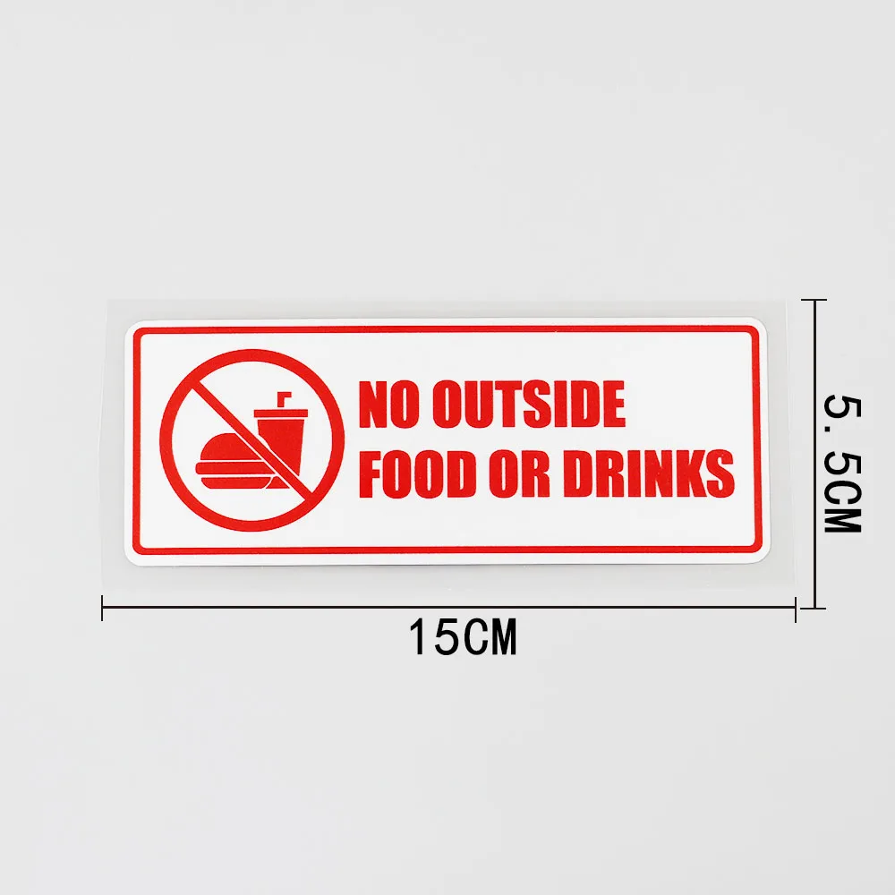 Personality Customization No Outside Food Or Drinks Graphical PVC Decal Car Sticker 15CMX5.5CM