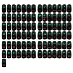 12v 24v Car Boat Green & Red Led Light Bar 5 Pin On Off SPST Rocker Toggle Push Switch For Carling Arb 4X4 Narva, Waterproof