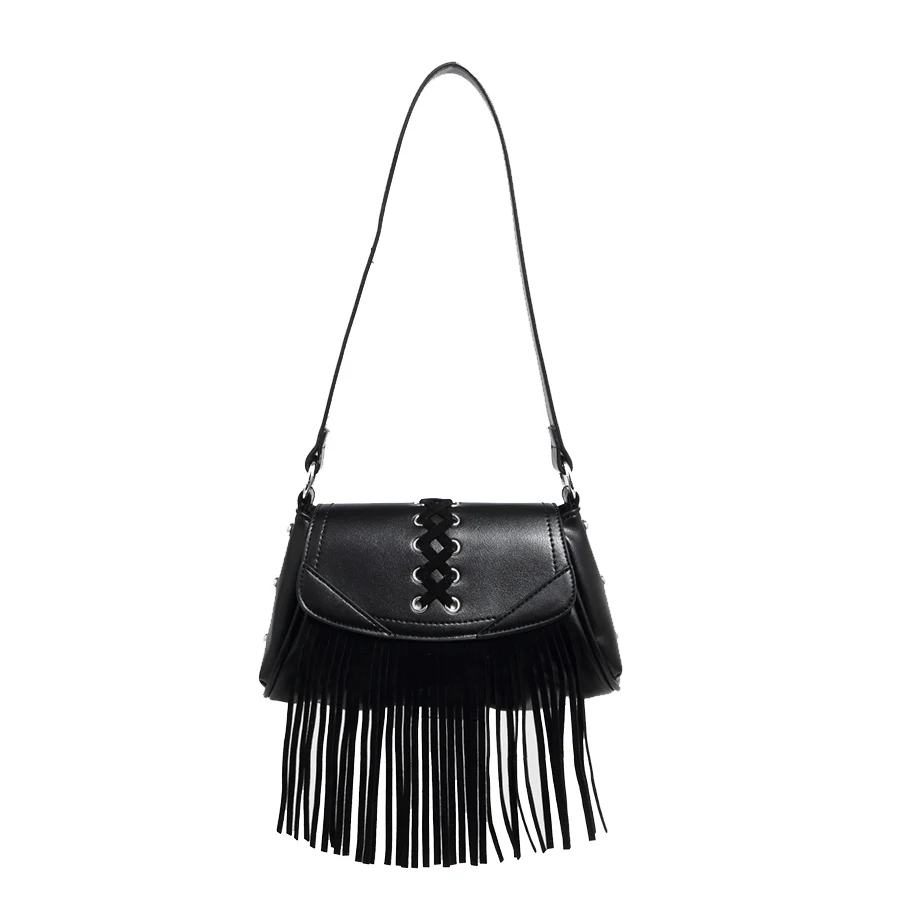 

Tassels Binding Strap Design Small Square Bag Hasp Flip Handbags And Purses Casual Flap Shoulder Crossbody Top Handle Bags Bolsa