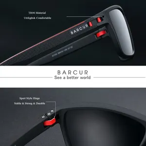 Barculum von sonnigem Sonnenschein polarisiert für Männer und Frauen, TR90 Sonnenbrille, Brille Accessoire, UVAB -Schutz 10 Hauptverkaufs -Replikate Sonnenbrille - №2