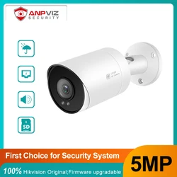 Anpviz 5MP POE Bullet IP Camera Outdoor/Home Security Video Surveillance Camera With Audio H.265 Motion Alarm IP66 30m IR