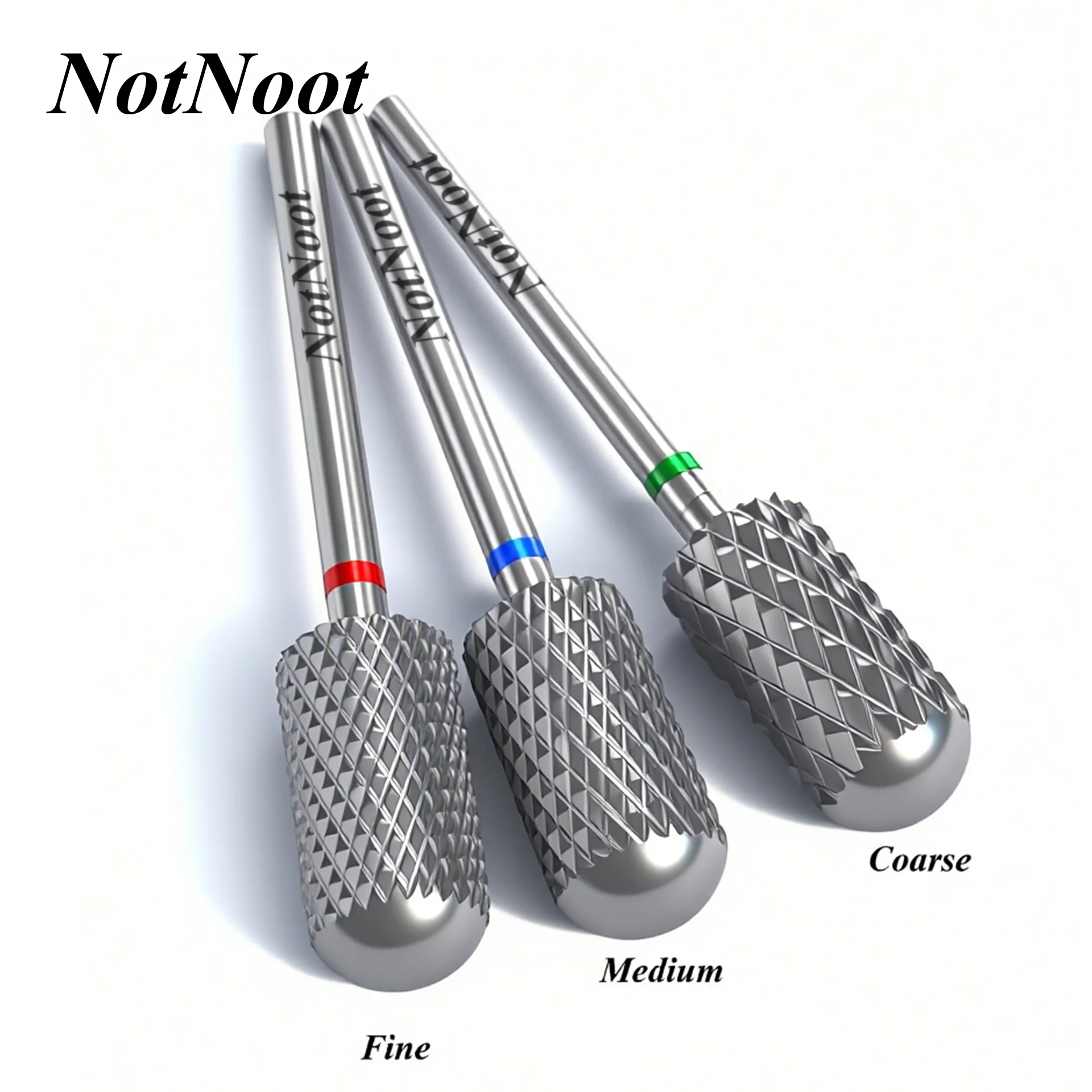 NotNoot Safety Nail Drill Bit, 3/32'' Smooth Round Top Large Barrel Carbide Bits, Suitable for Manicure Pedicure Cuticle Gel Pol