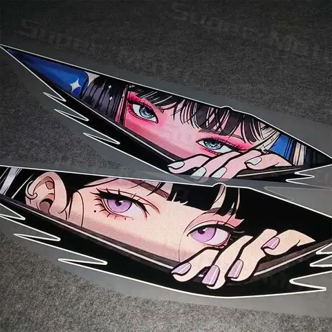 एनीमे झांकती आंख सजावटी मोटरसाइकिल स्टिकर वाटरप्रूफ मोटरबाइक टैंक इलेक्ट्रिक स्कूटर साइकिल कार विंडो विनाइल डीकल 6 best sales विनाइल डिकल्स - №4