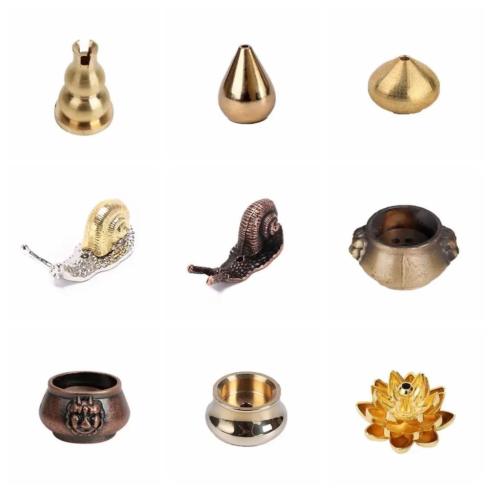 Handicraft Buddhism Gadgets Home Decor Traditional Shapes Copper Censer Joss-stick inserted Ash Catcher Incense Holder