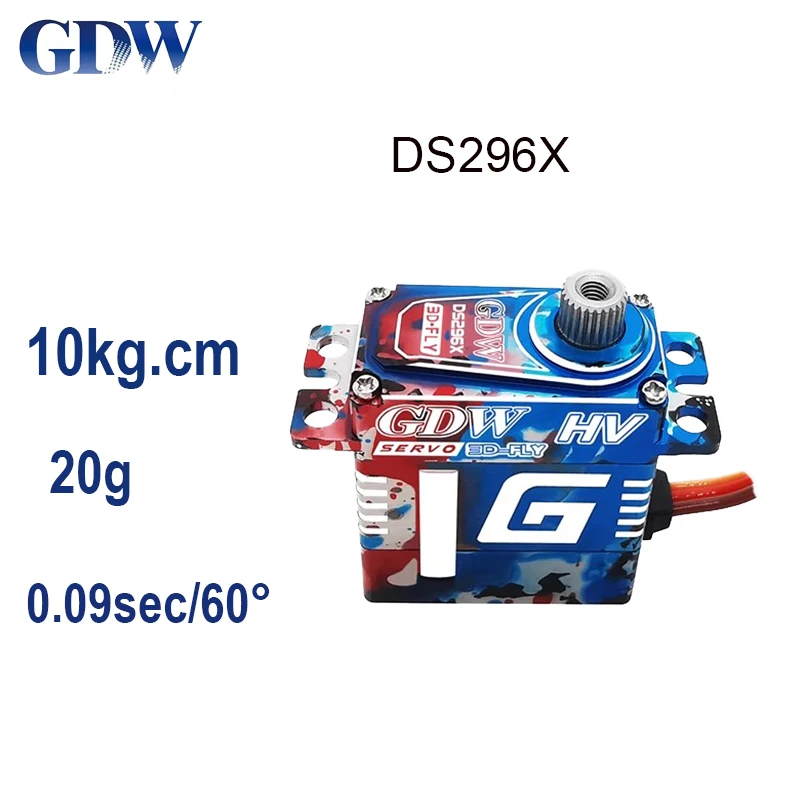 

GDW DS290MG DS296X 20G Mini serwo cyfrowe w całości z metalu z przekładnią stalową Silnik bezrdzeniowy do samolotu turbojetowego 30E z szybowcem