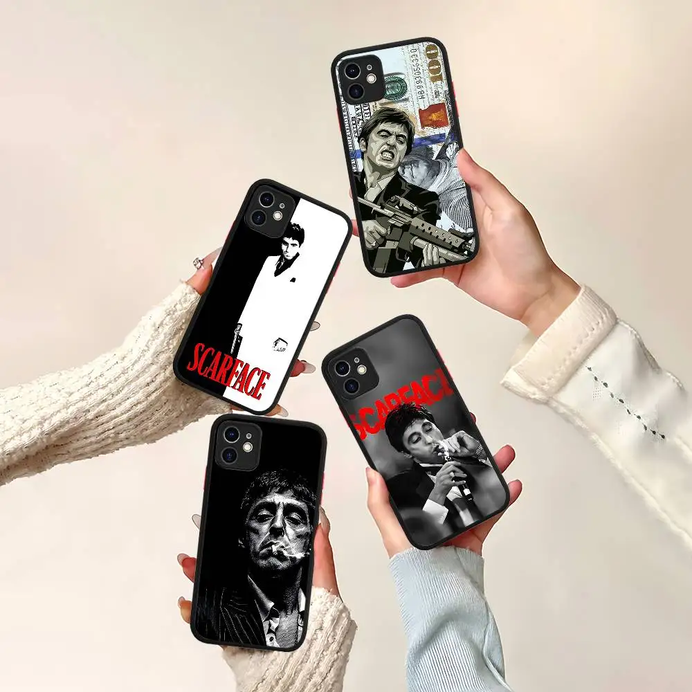 

Classic Montanas Scar-face Matte Translucent Phone Case For Iphone 16 ProMax 15 14 13 12 11 X XS PRO Plus