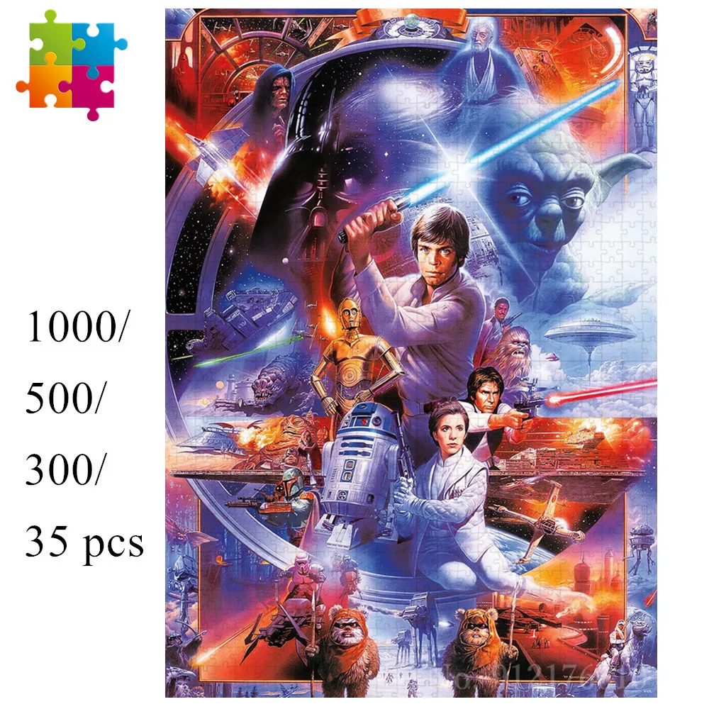 Puzzle da 108/200/300/500/1000 Pezzi Personaggi Disney Star Wars Collezione Puzzle Educativi Gioco Fai-da-Te Giocattoli per Bambini