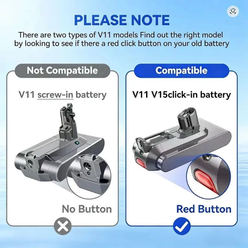 For DS V11 Animal Fluffy Vacuum Cleaner Li-ion Battery 6800-12800mAh 25.2V Battery For Dyson V11 SV14 SV15 SV16 SV17 SV18 SV22, view 3