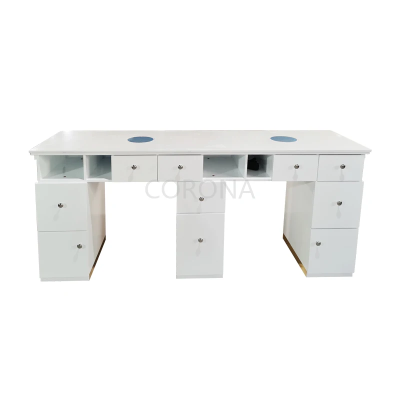 Beauty Salon Luxury Professional Wooden Double Manicure Table for Gel Nail With Dust Collector