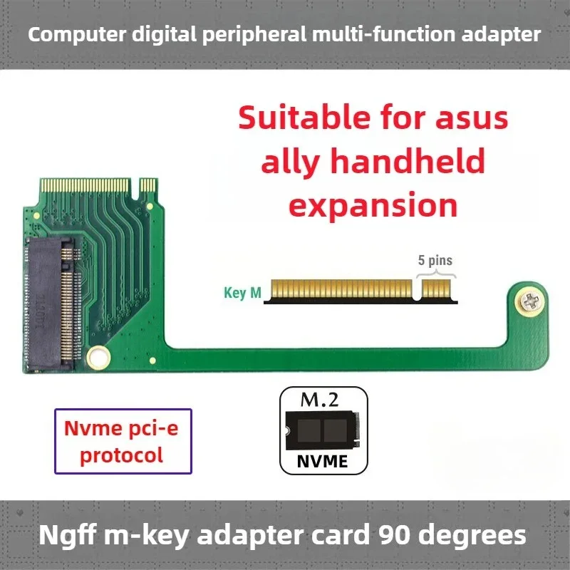 ROG Ally Lenovo Legion Go Handheld Ally  Board Adapter Card, 4T8T M.2 Modified NVME 2280 Hard Disk 90 Degrees Multi-Function