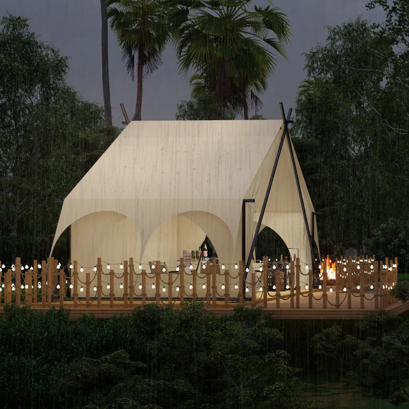 호텔 레스토랑 텐트 야외 경관지 캠핑장 홈스테이 인터넷 유명인 외딴 고급 오두막 체류