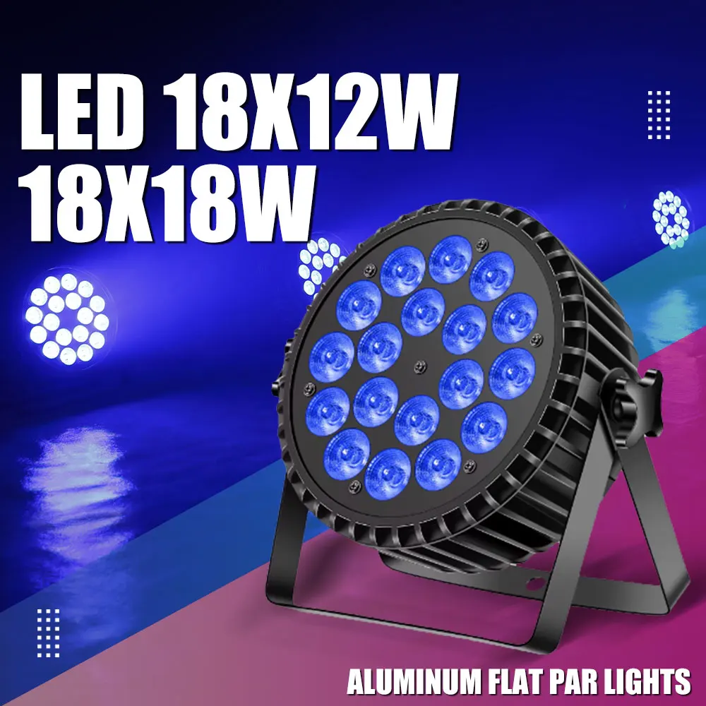 Aluminum 18X18W 6 In 1 Led Par Lights RGBWAUV For Dj Disco Home Party Nightculb Wedding Professional Stage