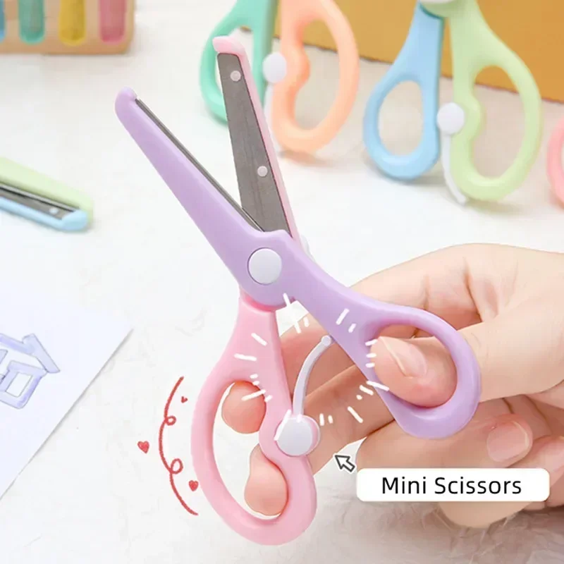 Cartoon Paper Scissors for Children Cute Girly Heart-safe Non-hurt Paper Scissors Multifunctional Student Handmade Knife