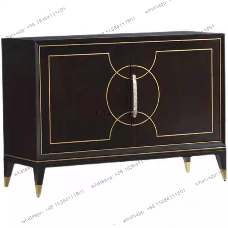 

American light luxury entrance foyer entrance shoe cabinet living room dining side cabinet solid wood