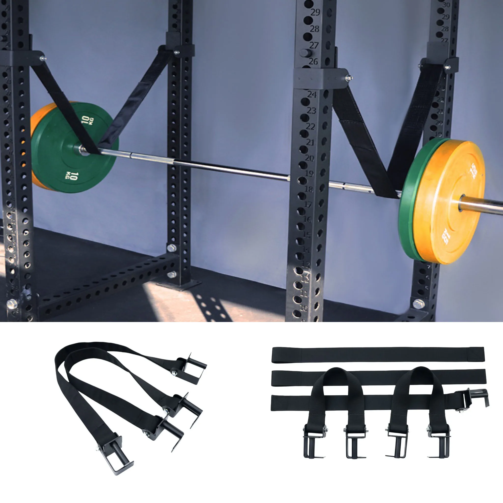 

1pc Safety Straps For Power Rack Nylon Reinforced Quick Release Protective Belt For 75mm Square Tubes 16/18/26 Aperture Parts