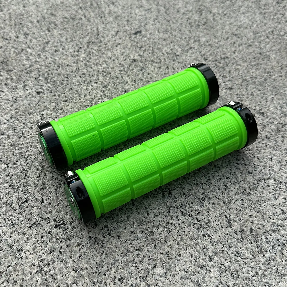 General Purpose Mountain Bike Handle Grips Aluminum Alloy Lock Rubber Non-slip Shock-absorbing Folding MTB Bicycle Grip Parts