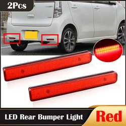 2Pcs 12V Red Rear Bumper Reflector Tail Light Assembly For Suzuki Wagon R Stingray Car Rear Signal Brake Warning Lamp Waterproof