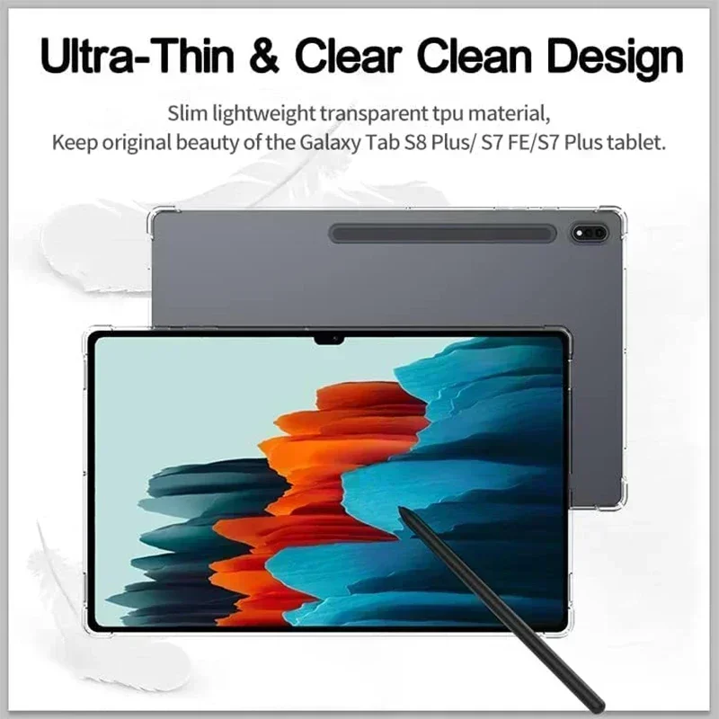 Чехол для планшета Samsung Galaxy Tab S8 S9 ultra 14,6 SM-X910 2023, мягкий чехол из ТПУ Tab S9 S8 S7 11 дюймов FE Plus 12,4 дюйма Funda Coque